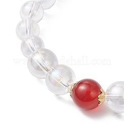 2Pcs 2 Styles Glass & Natural & Synthetic Mixed Gemstone Beaded Stretch Bracelets for Women Men&nbsp;BJEW-JB12694