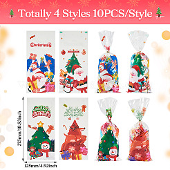 40Pcs 4 Styles  Christmas Theme OPP Self-adhesive Cookie & Snacks Package Bags&nbsp;CON-TAC0010-90A