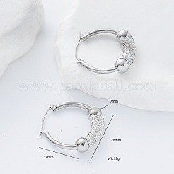 Vintage Style Round 304 Stainless Steel Hoop Earrings&nbsp;MV0538