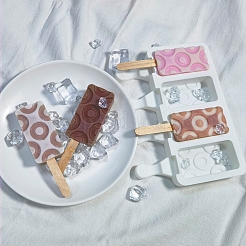 Food Grade DIY Rectangle Ice-cream Silicone Molds&nbsp;LS-DIY-D062-01B