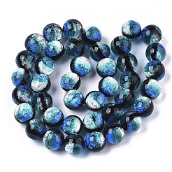 Handmade Silver Foil Glass Lampwork Beads Strands&nbsp;FOIL-T003-03A