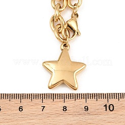 304 Stainless Steel Star Pendant Cable Chain Necklaces for Women&nbsp;SA-CBA48C7-02G