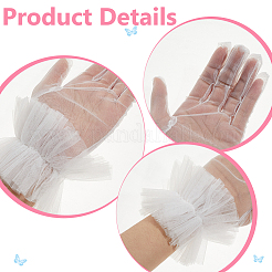 Polyester Lace Gloves for Bride&nbsp;AJEW-WH0609-862B