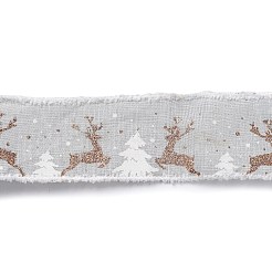 Christmas Theme Wired Linen Ribbon&nbsp;OCOR-G013-01C