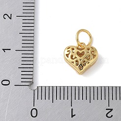 925 Sterling Silver 3D Hollow Flower Heart Charms&nbsp;LS-STER-M099-02G