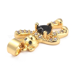 Brass Clear Cubic Zirconia Pendants&nbsp;ZIRC-J025-81G-03