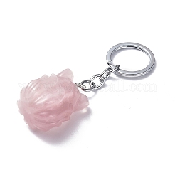 Natural Rose Quartz Keychains&nbsp;KEYC-P011-03P-10