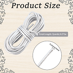 5 Yards Round PU Leather Cords&nbsp;LC-CL0001-05B