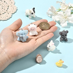 5Pcs Flocky Resin Pendants&nbsp;FIND-YW0009-13