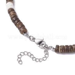 Natural White Shell & Coconut Heishi Beaded Necklaces for Women&nbsp;NJEW-JN05473-01