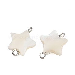 Natural Shell Star Connector Charms&nbsp;STAS-D378-26P