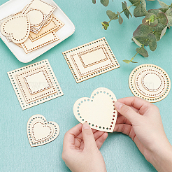 12 Sets 4 Style Wooden Basket Bottoms&nbsp;DIY-GF0004-76