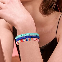 30Pcs 15 Colors Polymer Clay Heishi Surfer Stretch Bracelets Set&nbsp;BJEW-SW00134