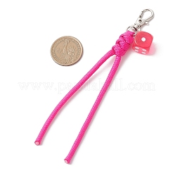 Polyester & Spandex Rope & Dice Resin Pendant Decorations&nbsp;HJEW-JM04645