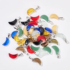 48Pcs 8 Colors Transparent & Imitation Jade Spray Painted Glass Pendants&nbsp;GLAA-FH0001-39