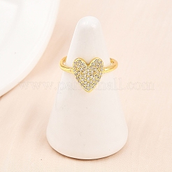 Brass Micro Pave Cubic Zirconia Cuff Rings for Women&nbsp;RJEW-Z113-01G-01