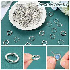 160Pcs 8 Styles Tibetan Style Alloy Bead Frame&nbsp;FIND-SC0017-74