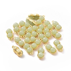 Alloy with Glass Imitation Jade Pendants&nbsp;FIND-G047-01G-02