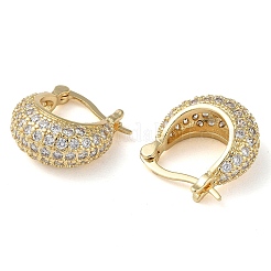 Rack Plating Brass Micro Pave Cubic Zirconia Hoop Earrings&nbsp;EJEW-M230-10G