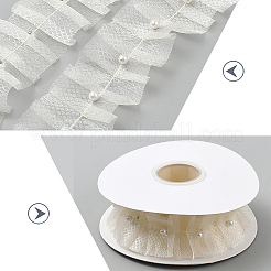 Polyester with Plastic Pearl Bead Wrinkle Ribbon&nbsp;OCOR-WH20003-63C