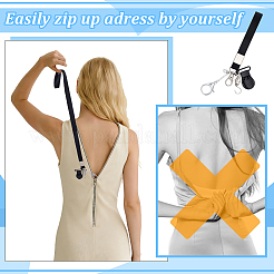 2Pcs Alloy & 304 Stainless Steel Clasps & ABS Plastic Pearl Beaded Zipper Helpers&nbsp;HJEW-PH02480