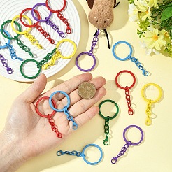 30Pcs 5 Colors Baking Paint Iron Split Key Rings&nbsp;IFIN-YW0004-07