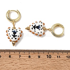 Brass Hoop Dangle Earrings&nbsp;KK-CBA8324-26G-02