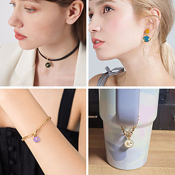12Pcs 6 Styles Rack Plated Brass Enamel Pendants&nbsp;KK-TA0008-58