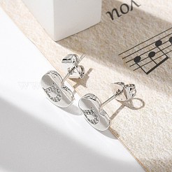 Rack Plating Brass Micro Pave Clear Cubic Zirconia Stud Earrings&nbsp;EJEW-K299-01P-D