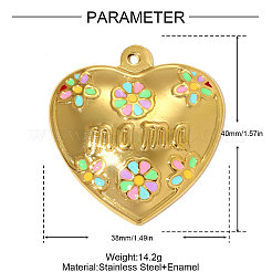 304 Stainless Steel Enamel Pendants&nbsp;STAS-OY004-70G