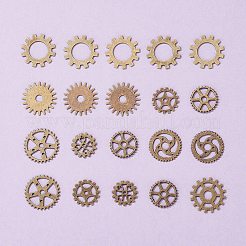 20Pcs Metal Alloy Steampunk Gear Charms Connectors Cog Pendants&nbsp;TIBEP-FS0001-04AB
