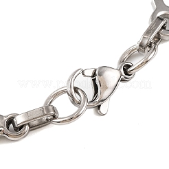 201 Stainless Steel Oval & Horse Eye Link Chain Bracelets&nbsp;BJEW-B078-104GP