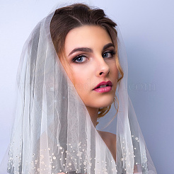 1Pc Polyester Bridal Veils&nbsp;AJEW-DR0002-63