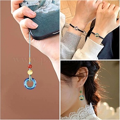16Pcs 3 Styles Electroplate Glass Linking Rings&nbsp;GLAA-YW0005-28A