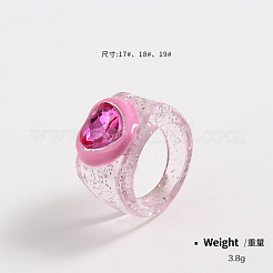 Resin Enamel and Glass Finger Rings&nbsp;FS-WG51DC4-03