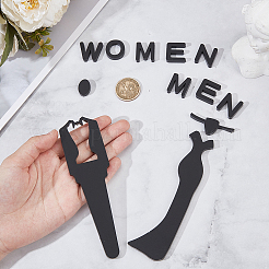 2Pcs 2 Styles Acrylic Bathroom Sign Stickers&nbsp;DIY-GF0010-50C