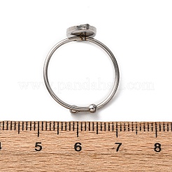 Adjustable 304 Stainless Steel Cuff Ring Components&nbsp;X-STAS-D372-09P