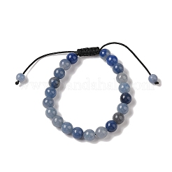 8mm Round Dyed & Heated Natural Blue Aventurine Braided Bead Bracelets&nbsp;BJEW-C067-01B-16