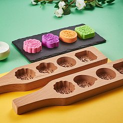 Flower & Flat Round & Square Wooden Press Mooncake Molds&nbsp;BAKE-SZ0001-04