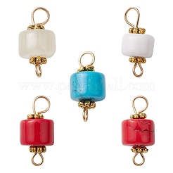Natural Mixed Gemstone Connector Charms&nbsp;PALLOY-YW0001-47