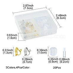 12Pcs 3 Colors Brass Clip-on Earring Findings&nbsp;KK-FS0001-33