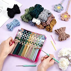960Pcs 12 Colors Polyester Hair Accessories&nbsp;KNIT-TW0001-01B