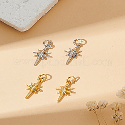 4Pcs 2 Colors Rack Plating Brass Pendants&nbsp;KK-LP0001-61