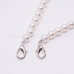 White Acrylic Round Beads Bag Handles&nbsp;FIND-TAC0006-24D-01
