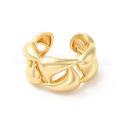 Brass Open Cuff Rings&nbsp;RJEW-P098-08G