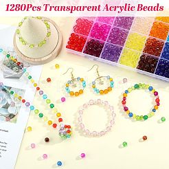 1280Pcs 32 Colors Transparent Acrylic Beads&nbsp;TACR-SZ0001-20B