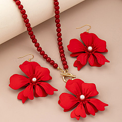 Alloy Flower Pendant Jewelry Set&nbsp;FS-WG6F8AE-01