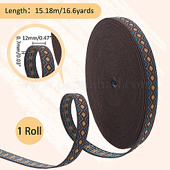 16.6 Yards Ethnic Style Polyester Rhombus Ribbon&nbsp;SRIB-PH0001-35B