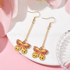 Alloy Enamel Butterfly Dangle Earrings&nbsp;EJEW-JE05604-01