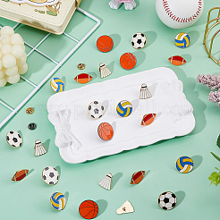 25Pcs 5 Styles Sport Enamel Broochs&nbsp;JEWB-FH0002-70